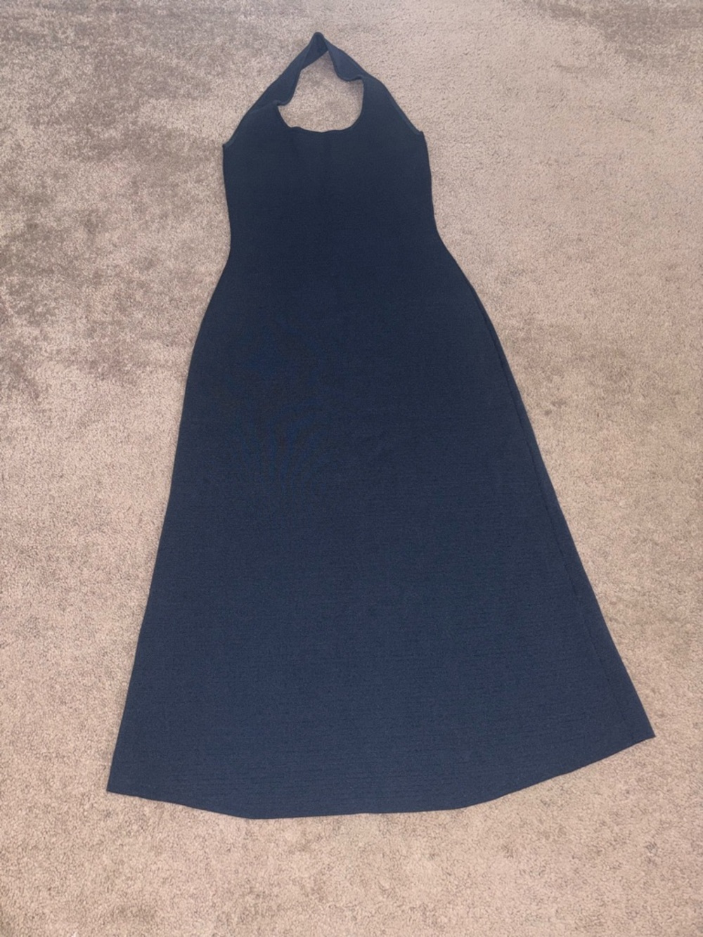 Zara Black Knit Halter Neck Midi Dress size S - Picture 3 of 11
